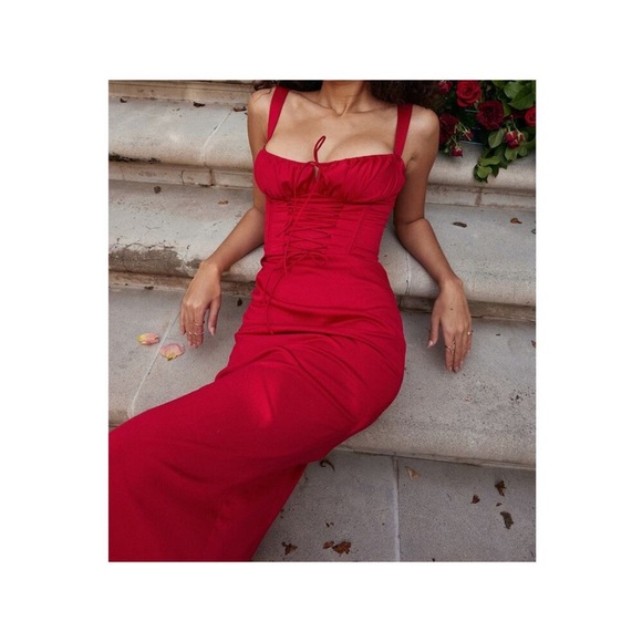 red v neck dress homecoming MACloth Deep V Neck Mini Prom Dress Burgundy Homecoming Formal Gown Custom Color / Above Knee / US6